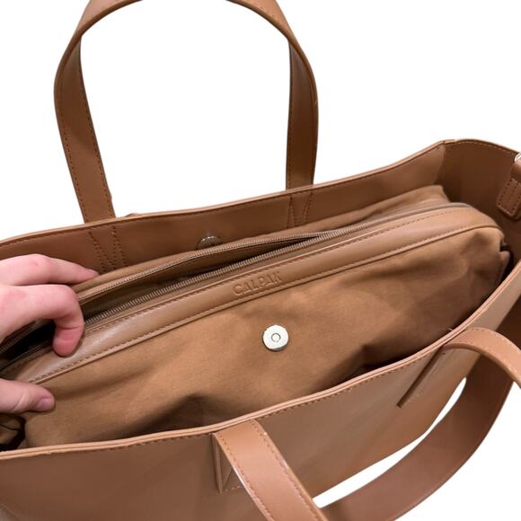 Calpak Haven 16" Laptop Tote Bag in Toffee - Picture 9 of 13
